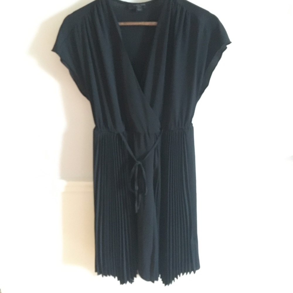 All Saints Black Myer Pleated Dress Sz Small - Picture 5 of 15